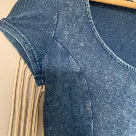 H&M Fit & Flare Faux Denim Mini Dress - Picture 14 of 14